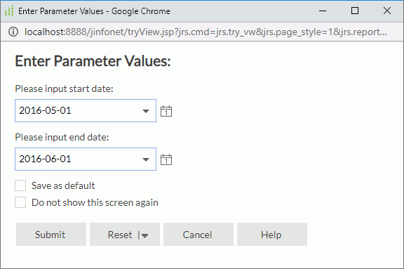 Enter Parameter Values