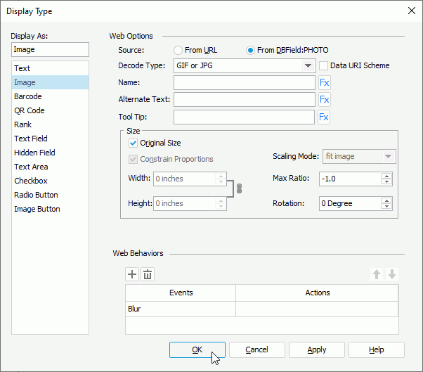 Display Field as Image