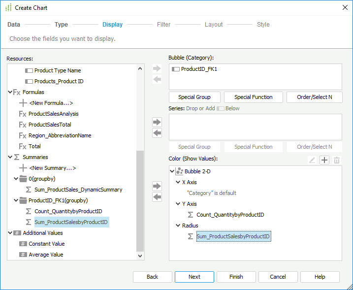 Add Chart Fields