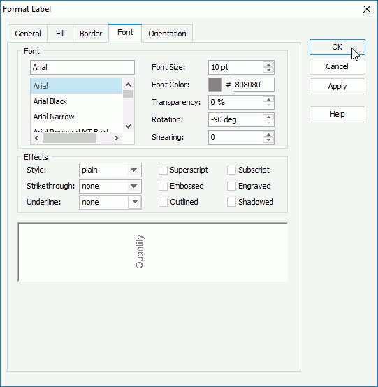 Format Chart Label