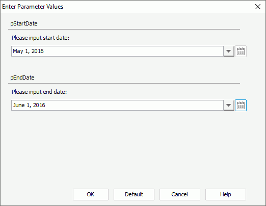 Enter Parameter Values