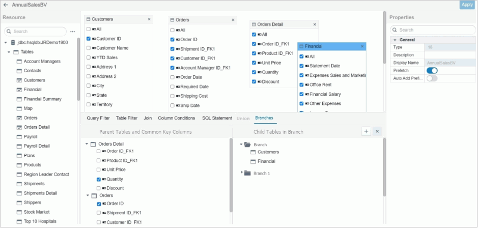 Create Query with Branch