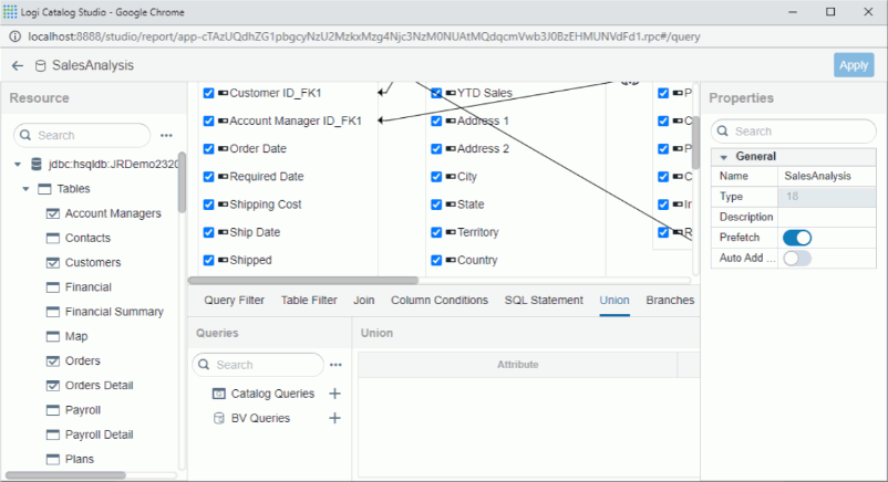 BV Query Editor