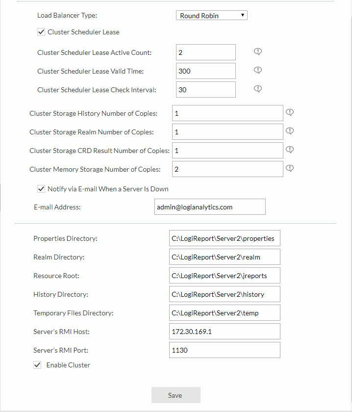 Cluster Settings