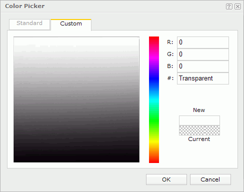 Color Picker dialog - Custom tab