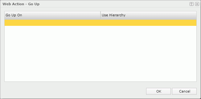 Web Action - Go Up dialog box