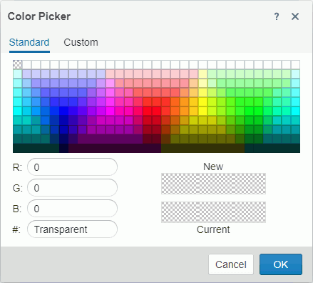 Color Picker dialog box - Standard tab