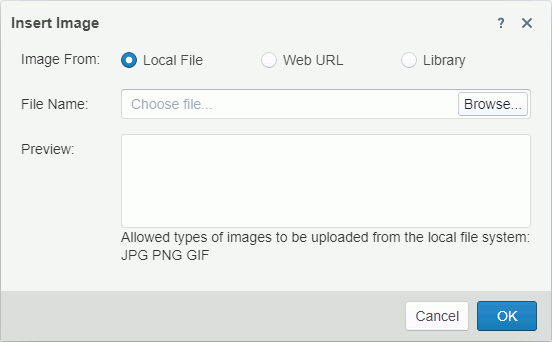 Insert Image dialog box