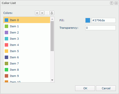 Color List dialog box