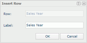Insert Row dialog