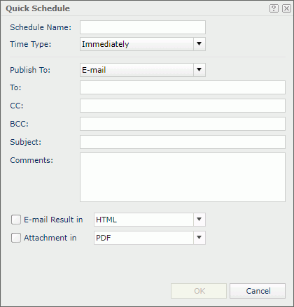 Quick Schedule dialog box