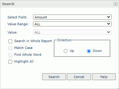 Search dialog box