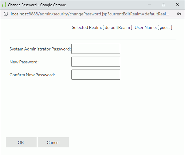 Change Password dialog box