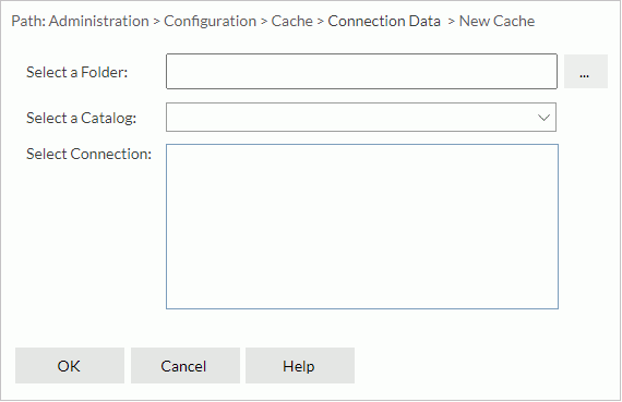 New Cache dialog box - Select Data Resource