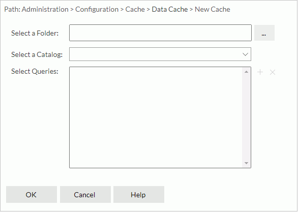 New Cache dialog