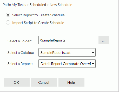 New Schedule dialog box