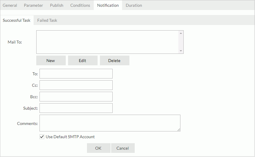 Schedule dialog - Notification