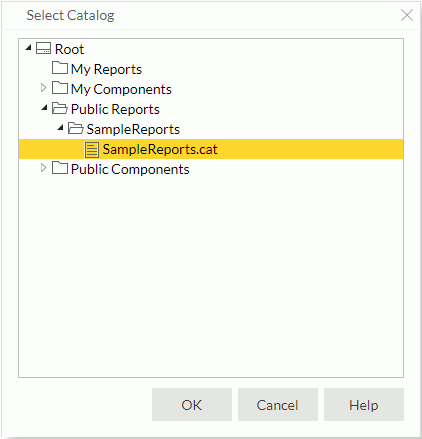 Select Catalog dialog box