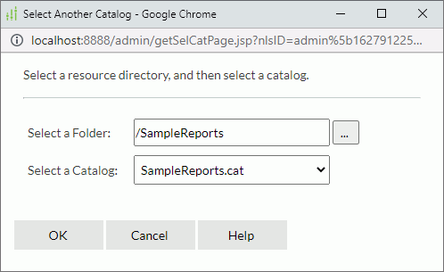 Select Another Catalog dialog box