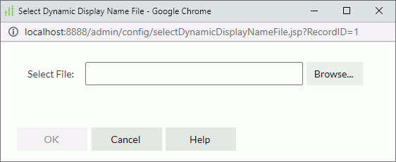 Select Dynamic Display Name File dialog