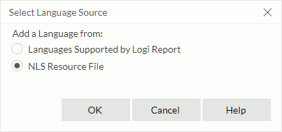 Select Langugae Source dialog