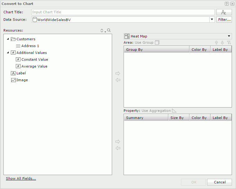 Convert to Chart dialog - Heat Map