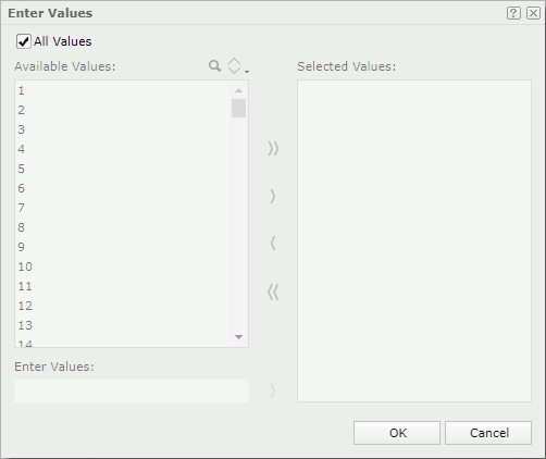 Enter Values dialog