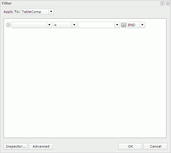 Filter dialog - Basic mode