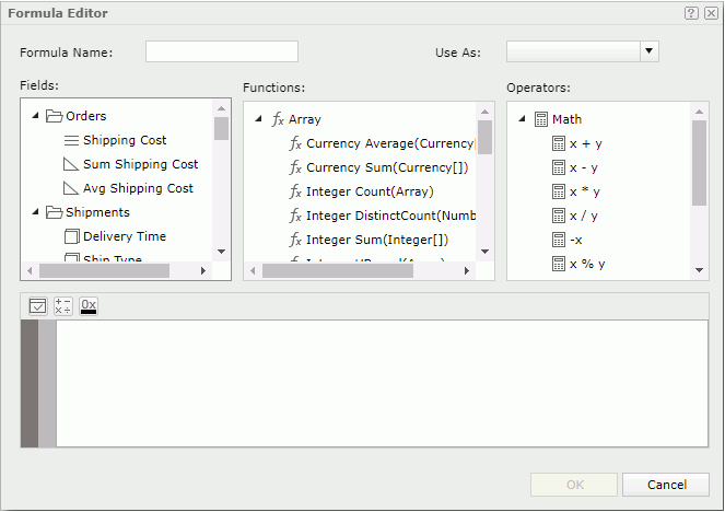 Formula Editor dialog box