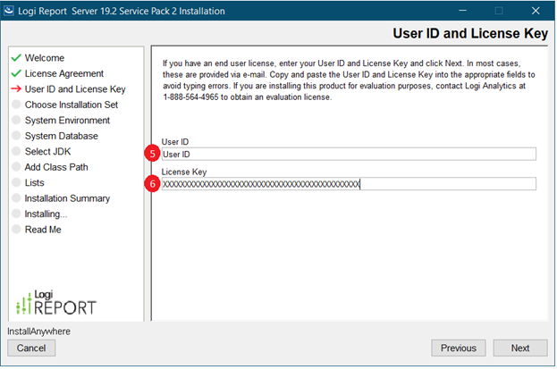 Set License Key in the Server Installation Wizard