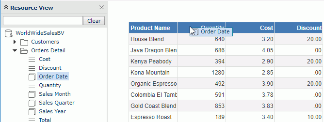 Replace the Field in a Table Column