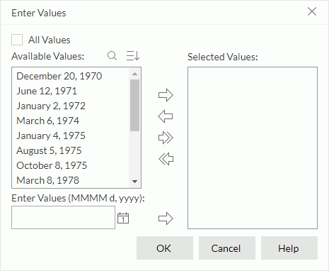 Enter Values dialog - allow type in