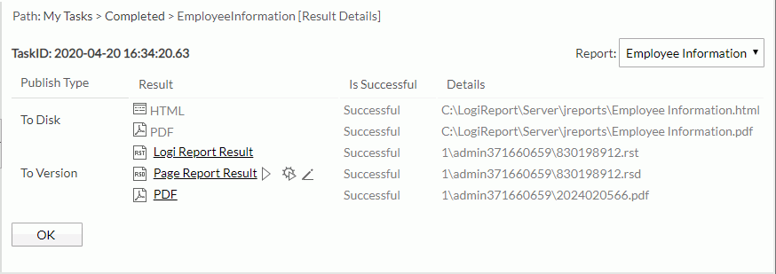 Result Details