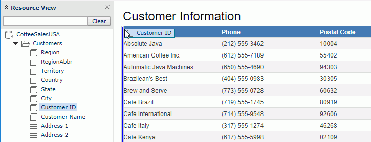 Drag to Add Detail Column