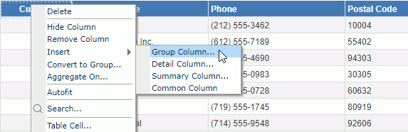 Insert Group Column