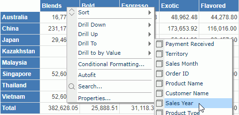 Drill To Menu List